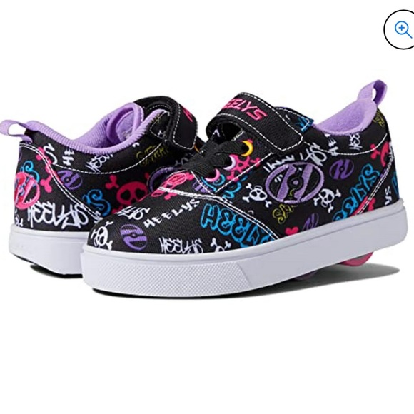 Kid Heelys Black Rainbow Skate Shoe EUC Little Kids Size 1